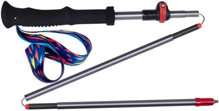 Trek-Z Trekking Collapsible Hiking Poles - 2pc Pack Collapsible Folding Walking Sticks, Strong Lightweight Carbon Fiber Trekking Poles,Adjustable Quick Flip-Lock, Foldable (one Pie