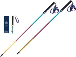 Trekking Poles, Adjustable Hiking/Walking Sticks, Super Strong and Ultralight Carbon Fiber and Aluminum with Extended EVA Grips for Camping, Mountaining, Backpacking/2242 ( Color : Type B , Size : Typ