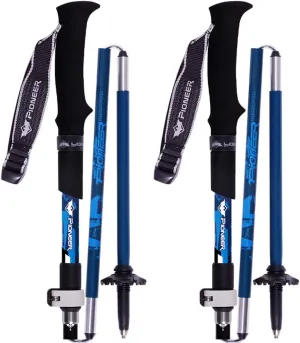 Trekking Poles Collapsible Nordic Hiking Pole Pair - Trek-Z EVA Foam Handle 2pc Ultralight Folding Walking Sticks, Lightweight Aluminum 7075 Foldable Treking Stick for Trail Senior