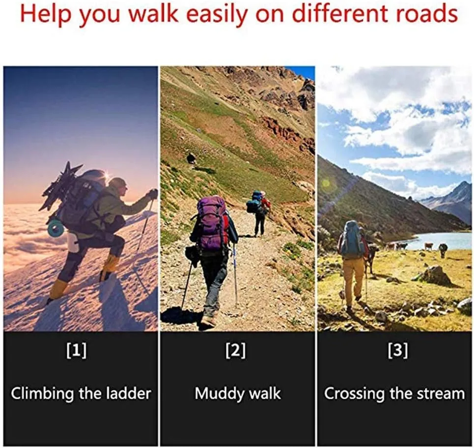 Trekking Poles Made of Aluminium - Folding, Collapsible Adjustable Ultralight for Nordic Walking Hiking Running with Quick Flip Lock System, Cork and T Handle EVA Grip