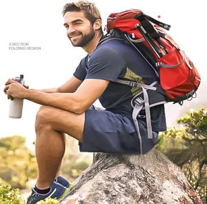 Trekking Poles, Walking Poles Collapsible Trekking Poles - Hiking Poles 1pc Pack, Strong Lightweight Walking Sticks, Aluminum Alloy 7075, Adjustable Quick Lock for Hiking, Camping