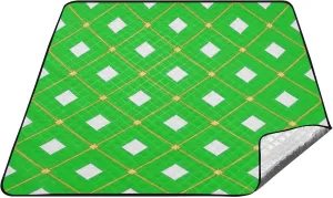 Trendy Lemon Green Checkered Plaid Buffalo Gold Waterproof Beach Accessories Portable Camping Party Portable Play Mat for Ground Concert Blanket mat de Picnic
