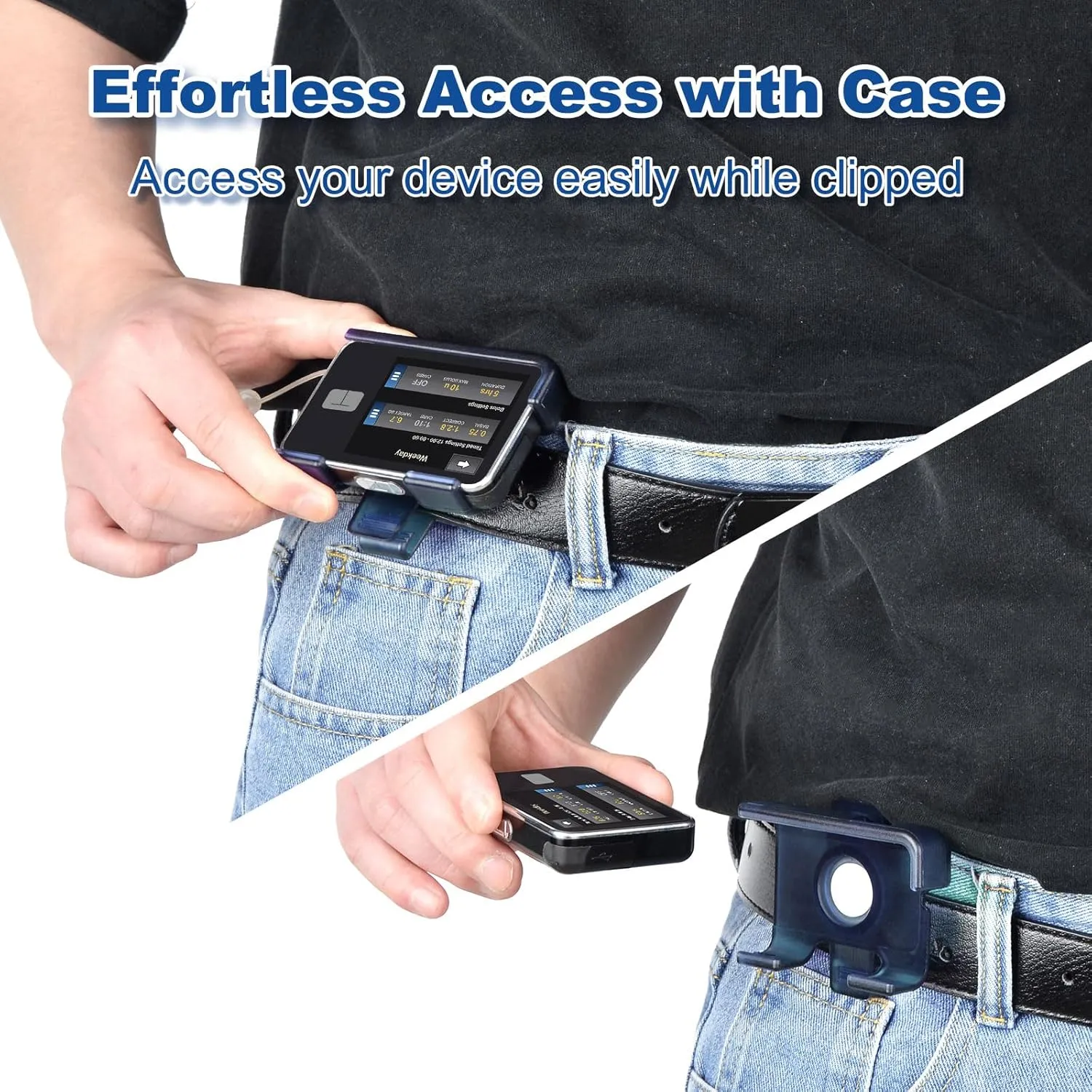 tSlim x2 Pump Case with Clip, Tandem Holster with 360° Rotating Clip, t:Slim X2 Pump Accessories for Diabetes Care, Sturdy Insulin Pump Case, Perfectly Compatible with t:Slim X2 & G3-Blue