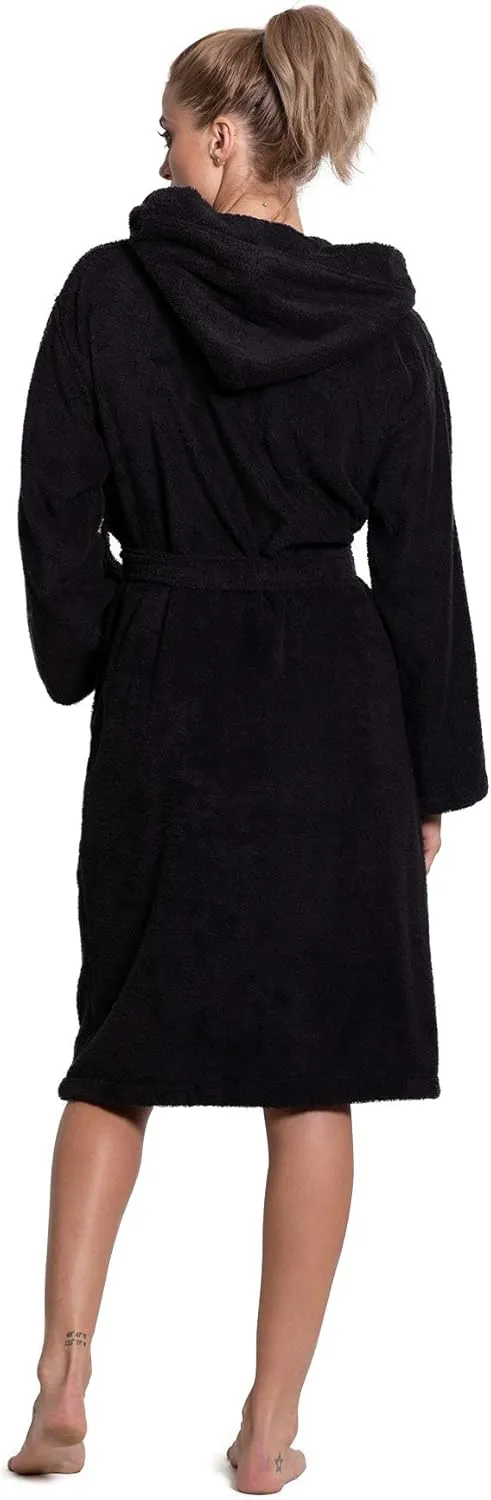 Turkuoise Women's Turkish Cotton Hooded Robe, Terry Hooded Bathrobe