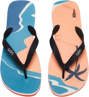 UIN Men's Flip Flops Thong Sandals Beach Summer Casual Art Painted Travel Comfort Slippers Blanes