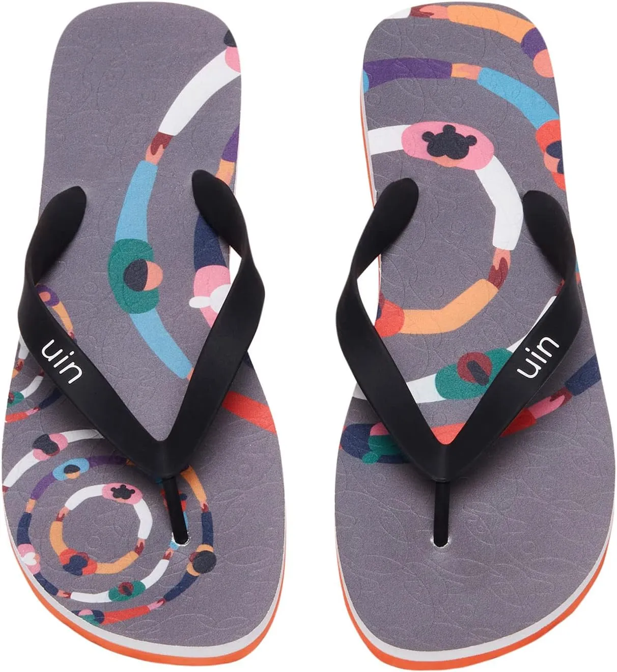 UIN Men's Flip Flops Thong Sandals Beach Summer Casual Art Painted Travel Comfort Slippers Blanes