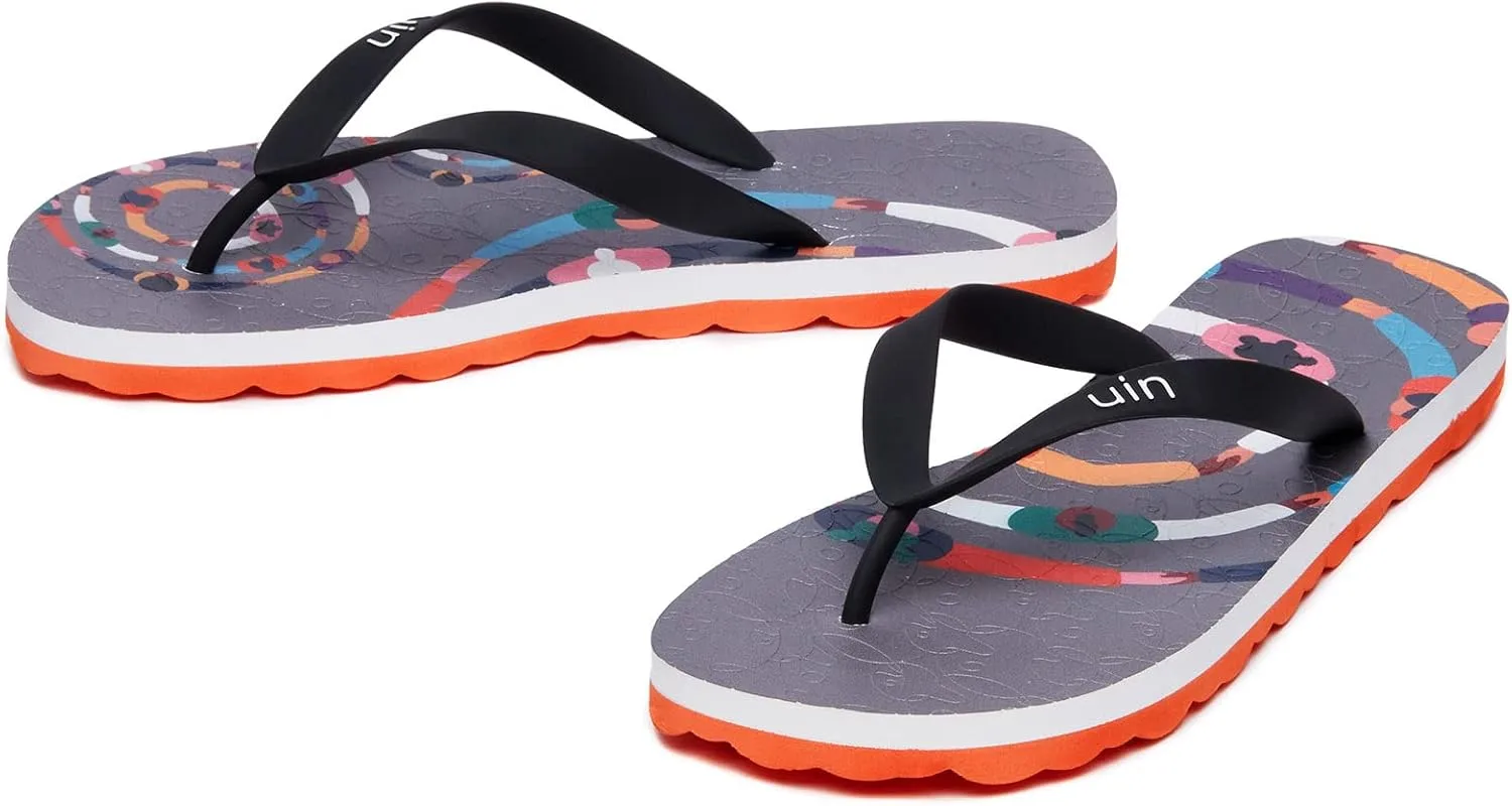 UIN Men's Flip Flops Thong Sandals Beach Summer Casual Art Painted Travel Comfort Slippers Blanes