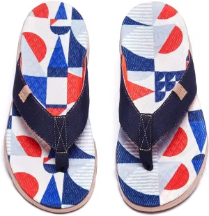 UIN Men's Flip Flops Thong Sandals Beach Summer Casual Art Painted Travel Comfort Slippers