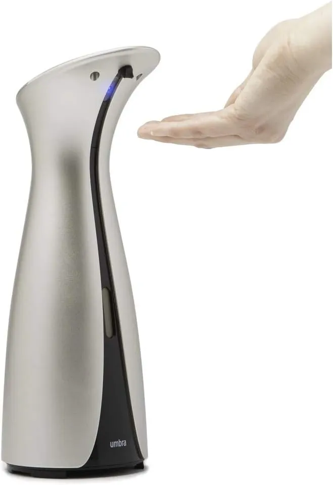 Umbra Otto Automatic Soap Dispenser Touchless, Hands Free Pump for Kitchen or Bathroom, 8.5 OZ, Nickel