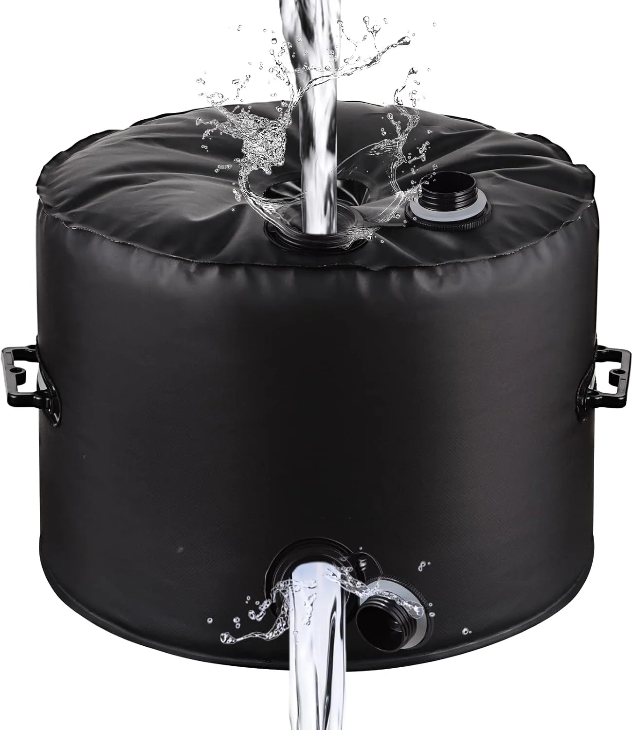 Up to 100Lb Patio Umbrella Base Weight Bag - Leak-Proof Water Weight Bag for Outdoor Umbrella Stands, Portable & Foldable for Market Umbrella, Cantilever & Offset Bases (Spun Polyester, Black)