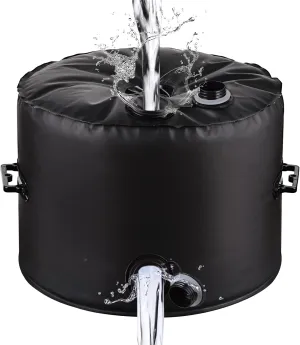 Up to 100Lb Patio Umbrella Base Weight Bag - Leak-Proof Water Weight Bag for Outdoor Umbrella Stands, Portable & Foldable for Market Umbrella, Cantilever & Offset Bases (Spun Polyester, Black)