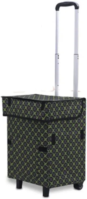 Utility Shopping Cart Foldable Shopping Cart Aluminum Alloy Waterproof Portable Storage Trolley Bag Suitable for Travel and Picnic Luggage Portable Grocery Cart to Save Space (Color : 2)
