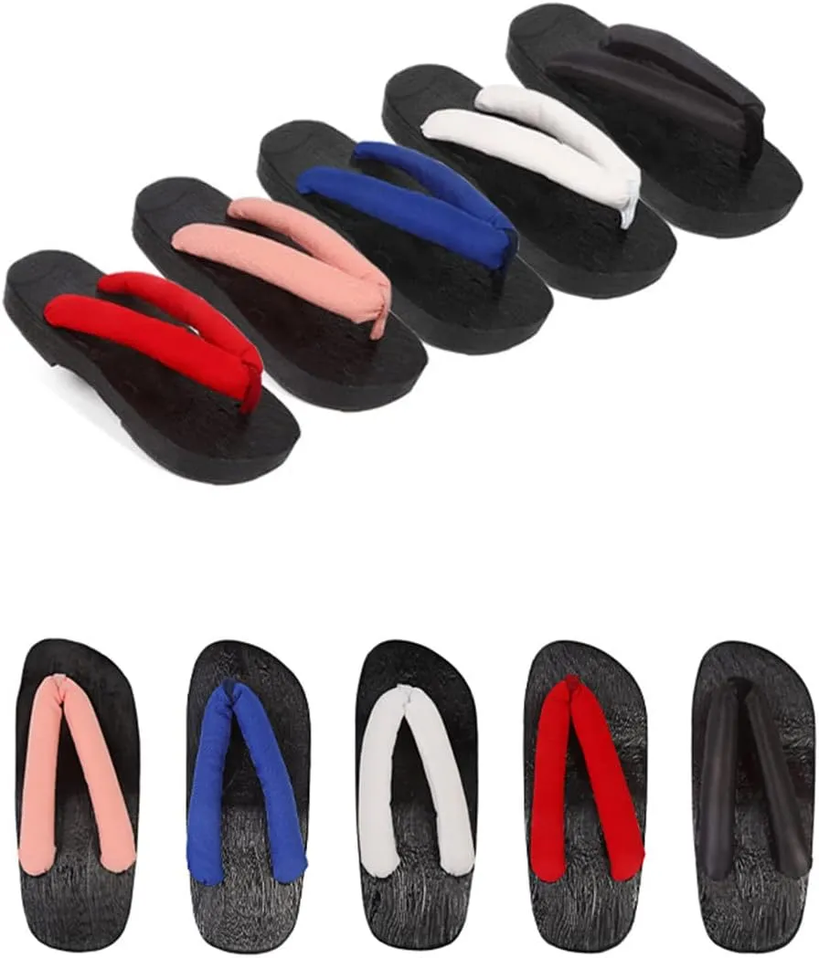 UZAIN Anime Tanjirou Zenitsu Cosplay Clog Shoes Japanese Sandals for Women Geta Wooden Anti-Slip flip-Flops Prop Oshitari