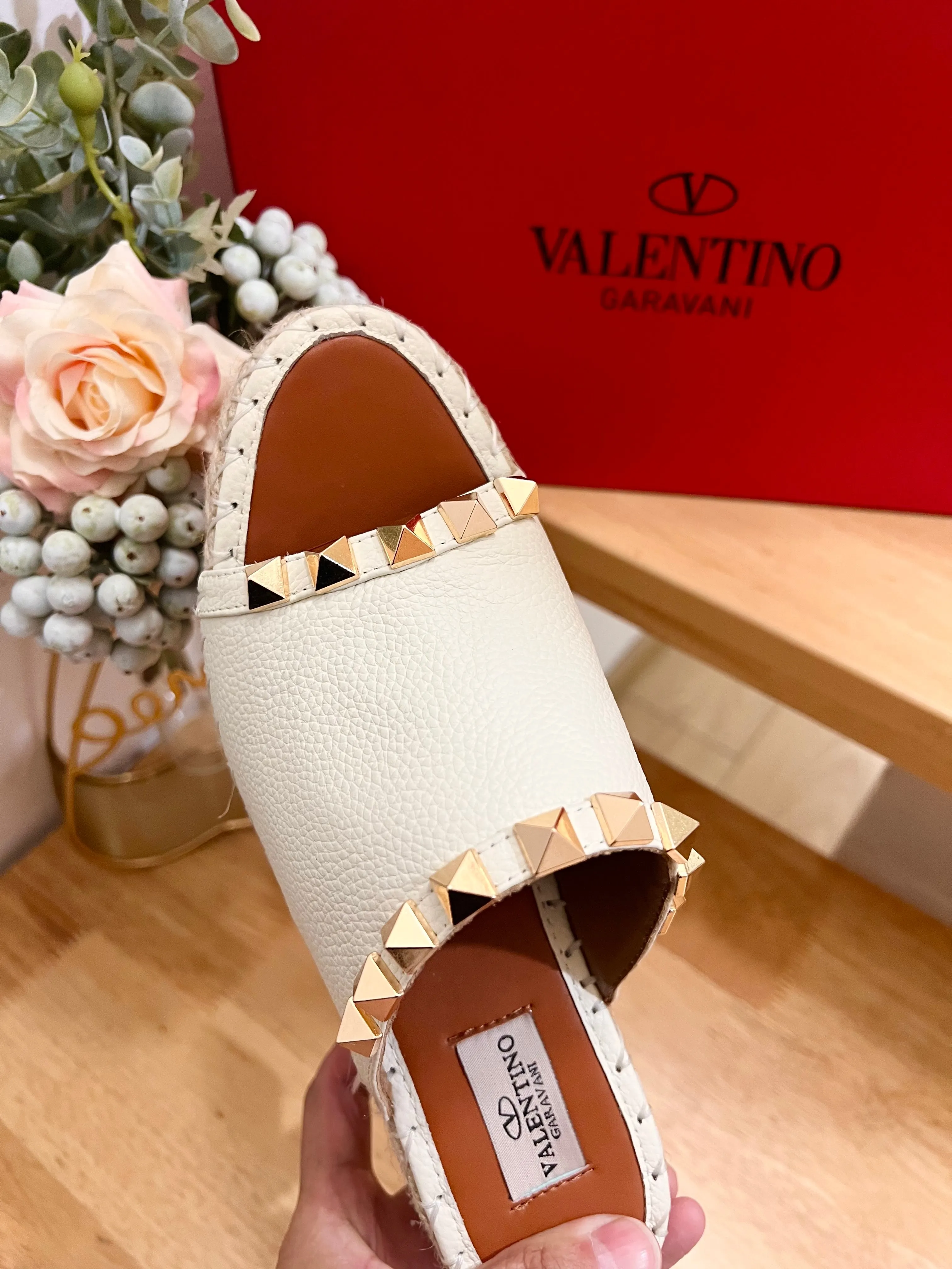 Valentino Mule Wedge White  Leather 240594