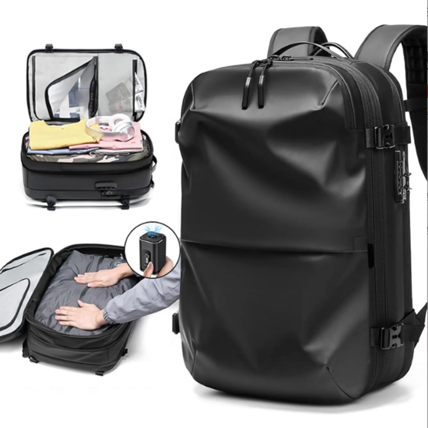 Veloutte Travel Backpack, Veloussette Prestige Space Bag, Velouette Prestige Space Bag, Multifunctional Waterproof (Dark Gray)