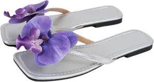 Verdusa Women's Flower Thong Sandals Flip Flops Summer Beach Slides