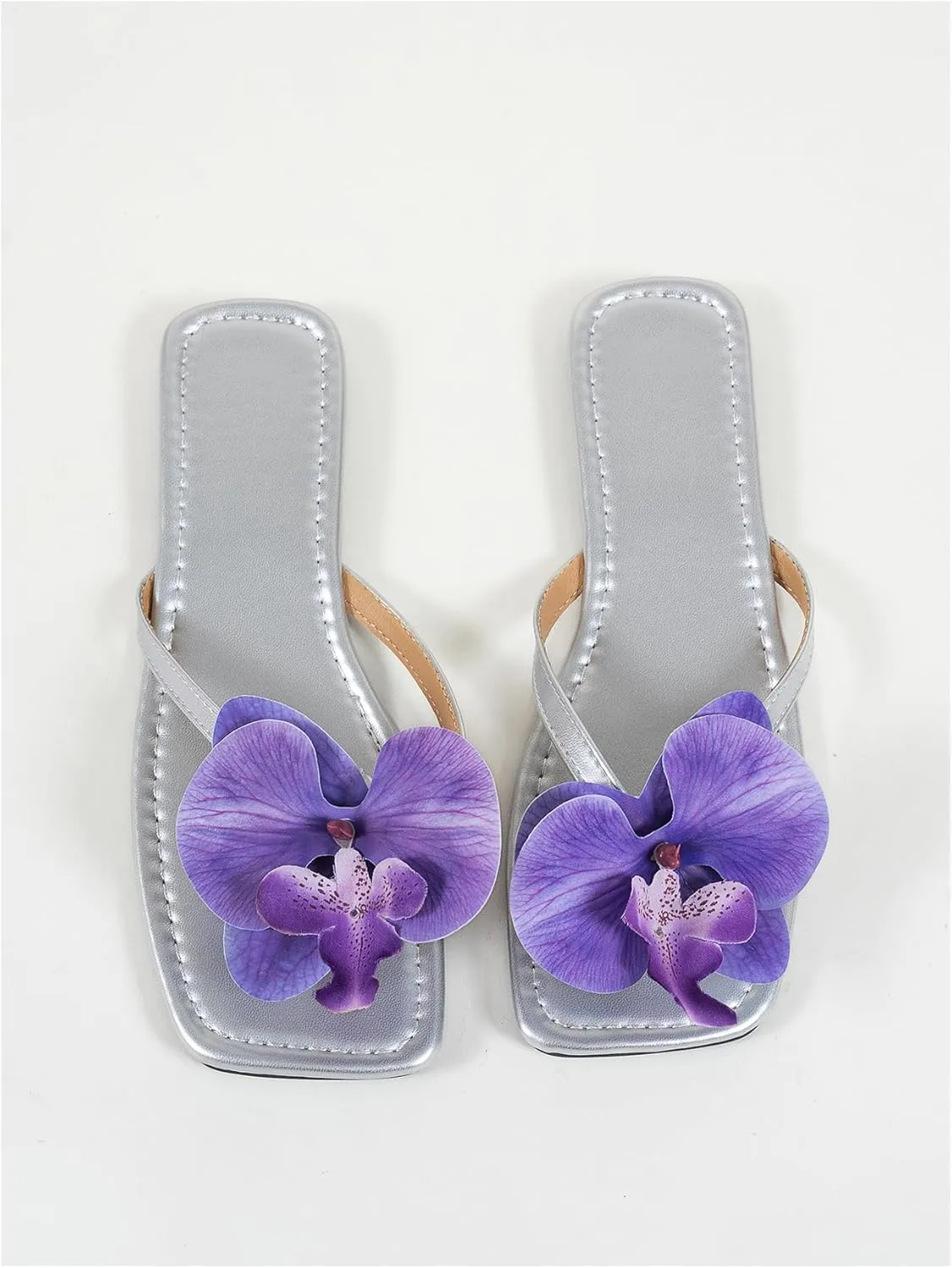 Verdusa Women's Flower Thong Sandals Flip Flops Summer Beach Slides