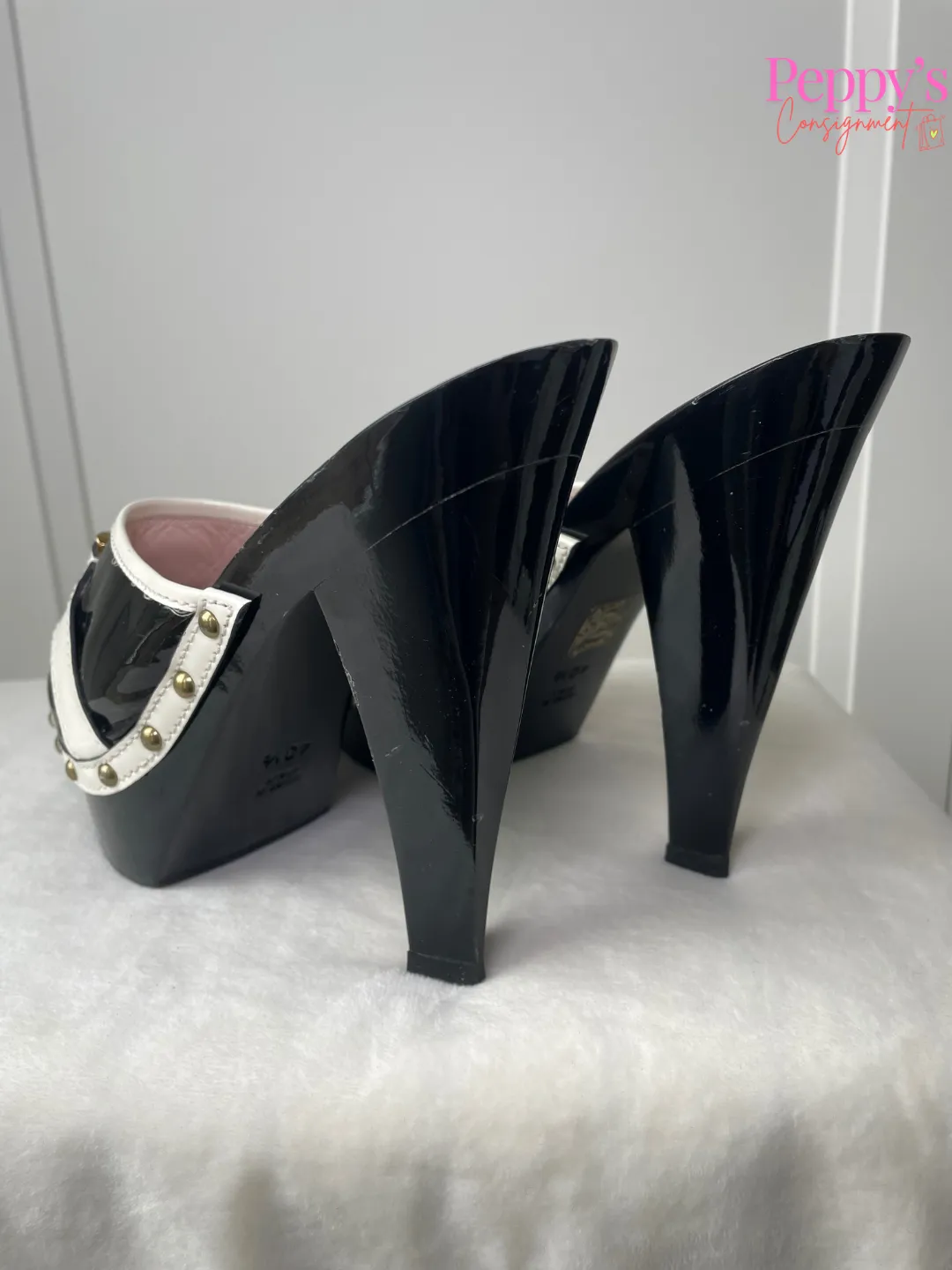 Versace Studded Platform Mule Slides Size 40.5
