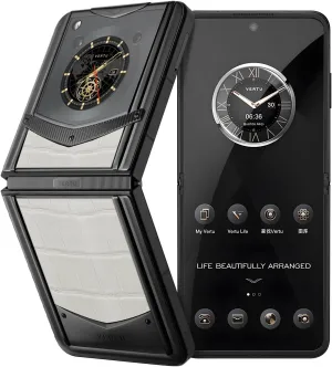 VERTU IRONFLIP Alligator Skin Flip Cell Phone, Unlocked Android 5G Smartphone, Foldable Design, One-Hand Control, 50MP Camera, 12G 512G, Dual SIM, 6.9" 120Hz OLED, 65W Fast Charge（Glacial White