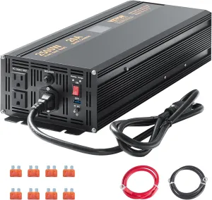 VEVOR 2500W Sump Pump Battery Backup with LCD, Automatically Shifts to Inverter Power Ensuring Uninterrupted Operation, Essential for Emergencies & Power Failures