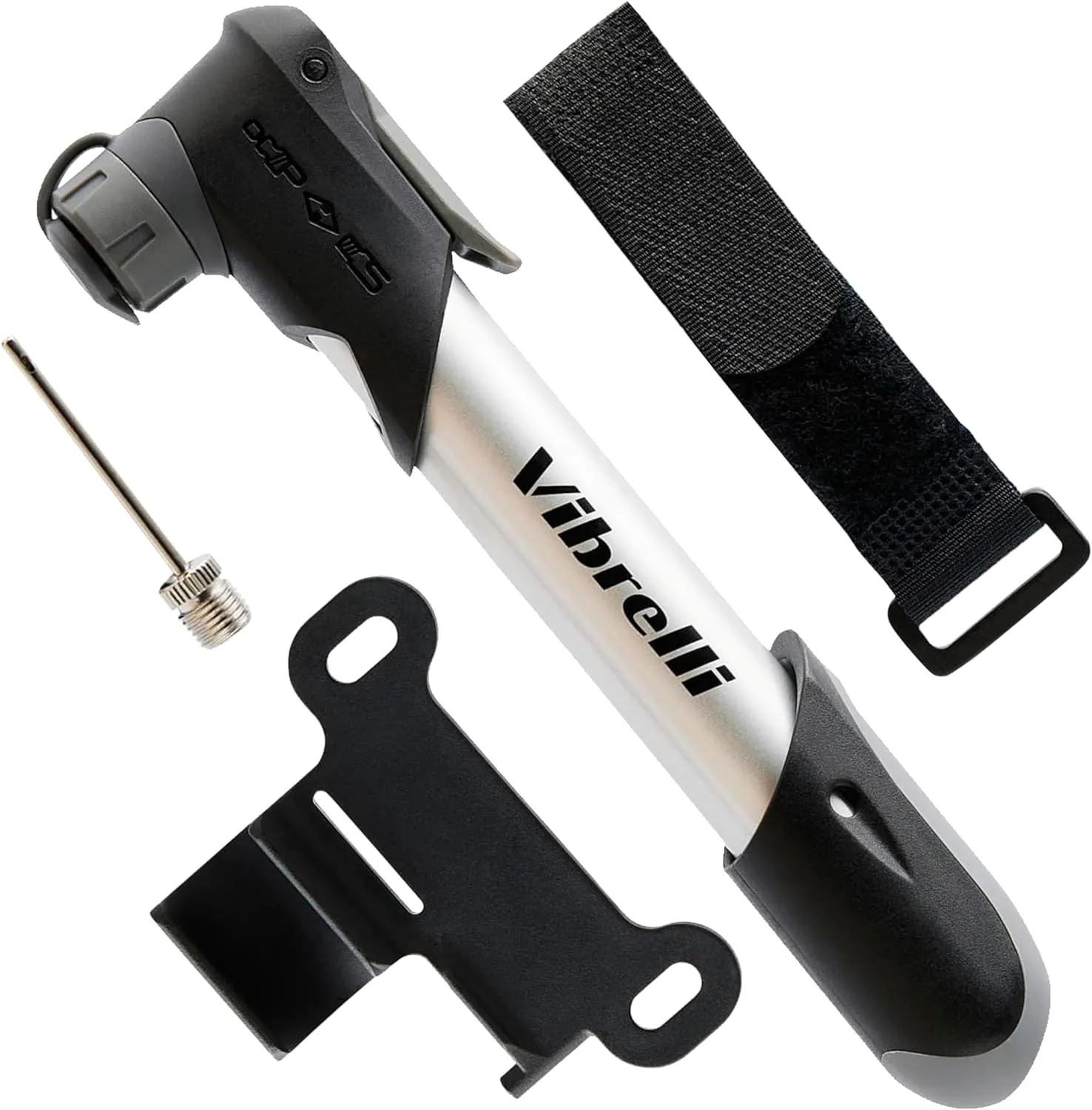 Vibrelli Mini Bike Pump - Presta & Schrader Bicycle Pump - 120 PSI Tire Pump for Road & MTB - No Valve Changing Needed