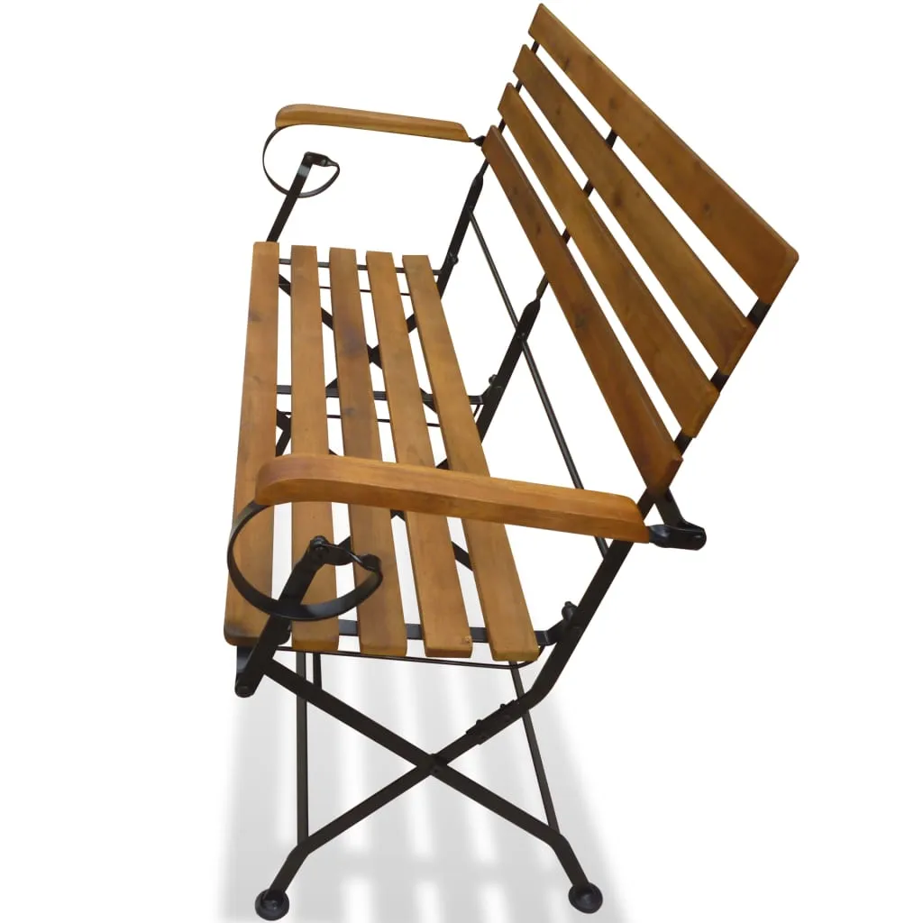 vidaXL Folding Patio Bench 44.1" Solid Wood Acacia