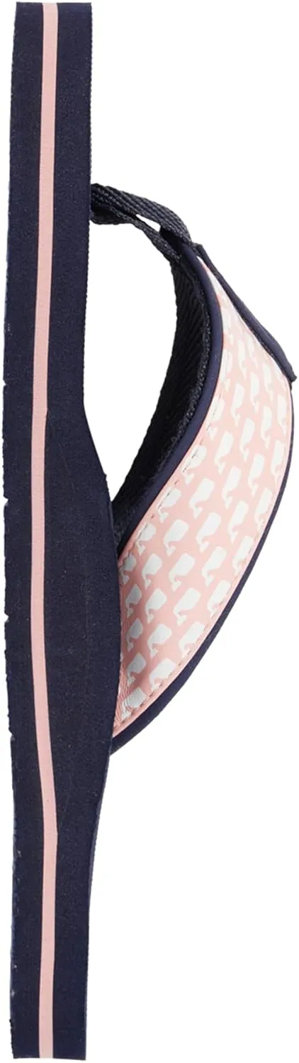 vineyard vines Girl's Micro Whales Classic Flip Flops