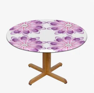 Violet Elastic Edged Table Cover Flourish Vision Petals Dreamlike Print Covers for The Home Elastic Edged Flannel Backed Fitted Table Cover Floral Spirals Fit for 36""-39"" Table