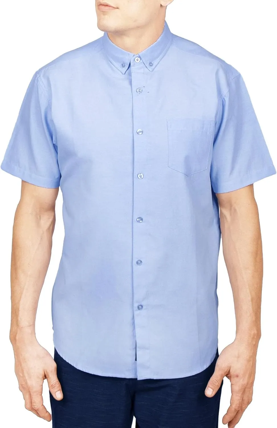 Visive Mens Shirts Multi Packs Short Sleeve Button Down Dress Shirts Solid Color Big and Tall