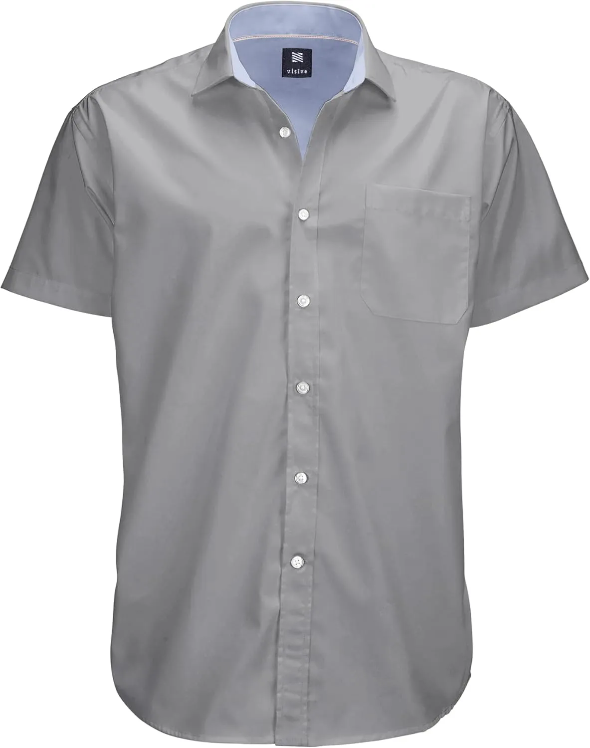 Visive Mens Shirts Multi Packs Short Sleeve Button Down Dress Shirts Solid Color Big and Tall