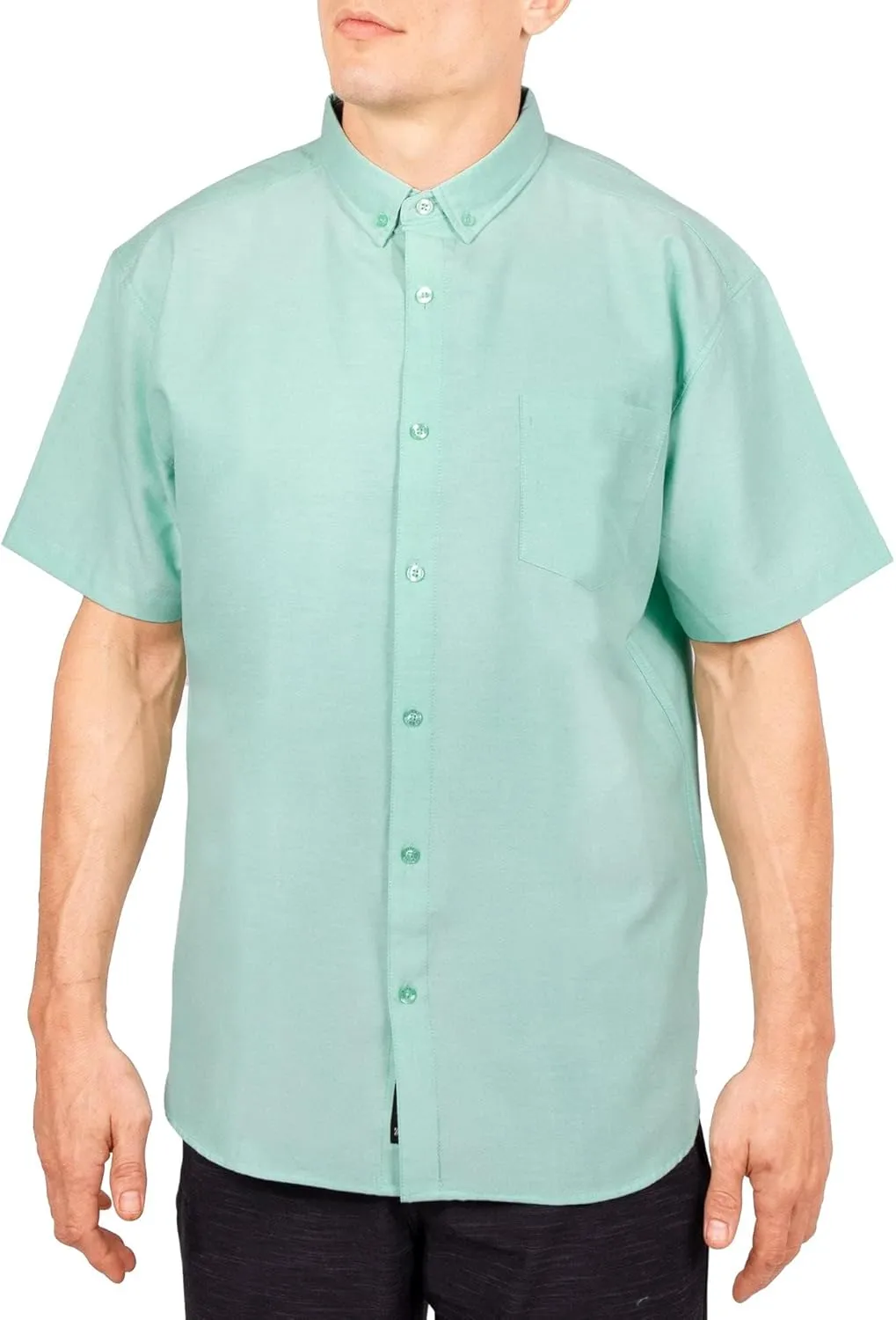 Visive Mens Shirts Multi Packs Short Sleeve Button Down Dress Shirts Solid Color Big and Tall