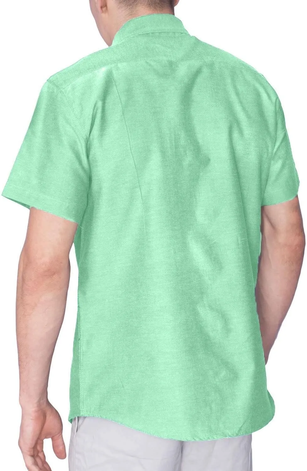Visive Mens Shirts Multi Packs Short Sleeve Button Down Dress Shirts Solid Color Big and Tall