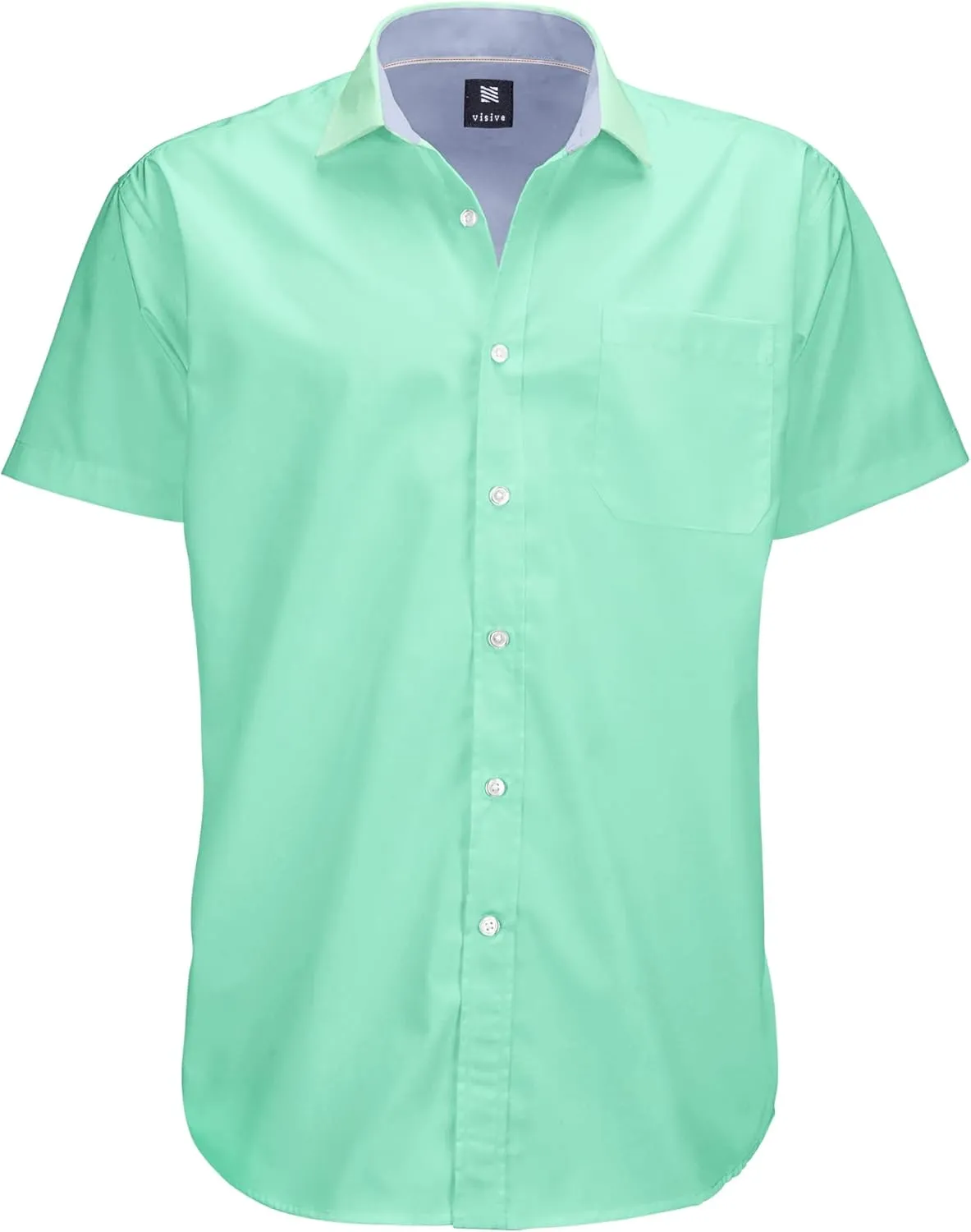 Visive Mens Shirts Multi Packs Short Sleeve Button Down Dress Shirts Solid Color Big and Tall