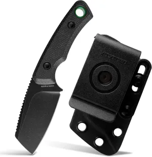 Vosteed Marmoset EDC Fixed Blade Knife - 2.20" 14C28N Blade with Sheath, Black Micarta Handle with S.O.A.R. Clip for Hunting Survival Knives - D0702