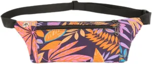 Waist Packs with Extender for Men & Women, Sports Pack with 3-Zipper Pockets Adjustable Straps for Casual Travel Hiking Running Outdoors （Yellow-Leaf）