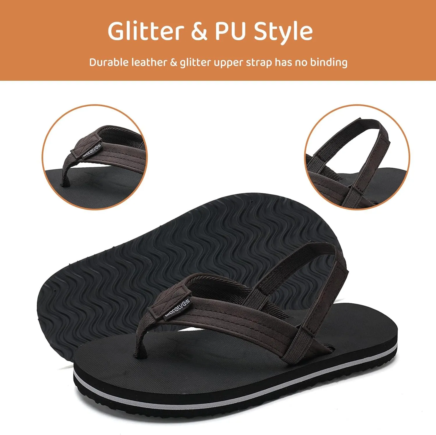 WateLves Toddler Flip Flops Girls Boys Sandals Shoes Kids Slip on Summer Sandals for Bath Shower Beach Pool (Toddler/Little Kid/Big Kid)