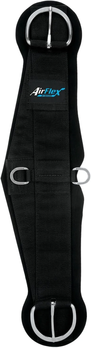 Weaver Equine AirFlex ‎Roper Horse Cinch, Anti-Slip Nylon Webbing Saddle Cinch Girth with Flat Buckle, Western Horse Riding Supplies, ‎Black