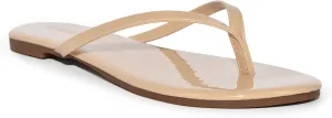 Wild Diva Classic Faux Patent Leather Almond Toe Flip Flop Thong Sandals