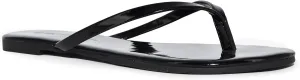 Wild Diva Classic Faux Patent Leather Almond Toe Flip Flop Thong Sandals