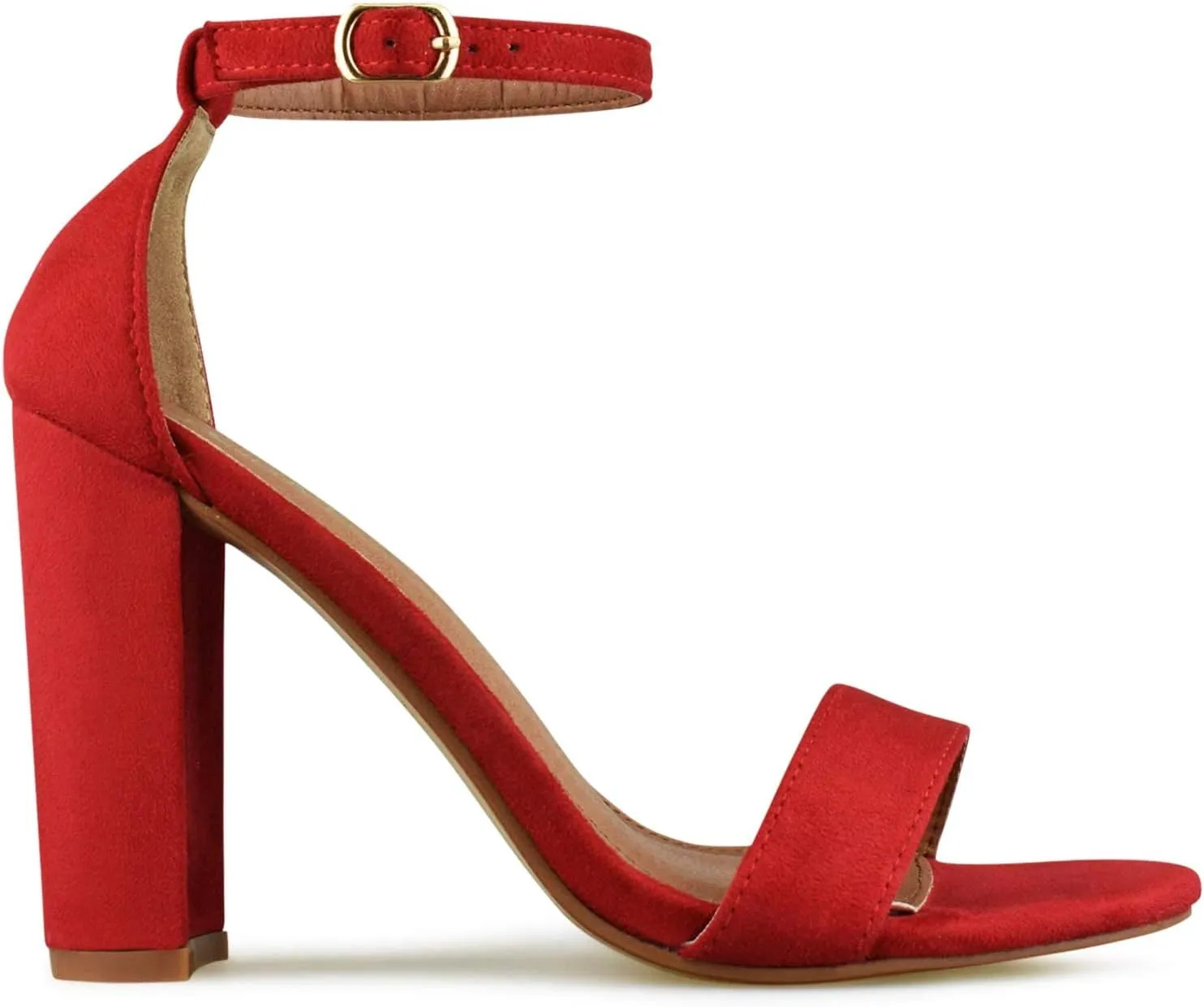 Wild Diva Women's High Chunky Block Heel Pump Dress Heeled Sandals