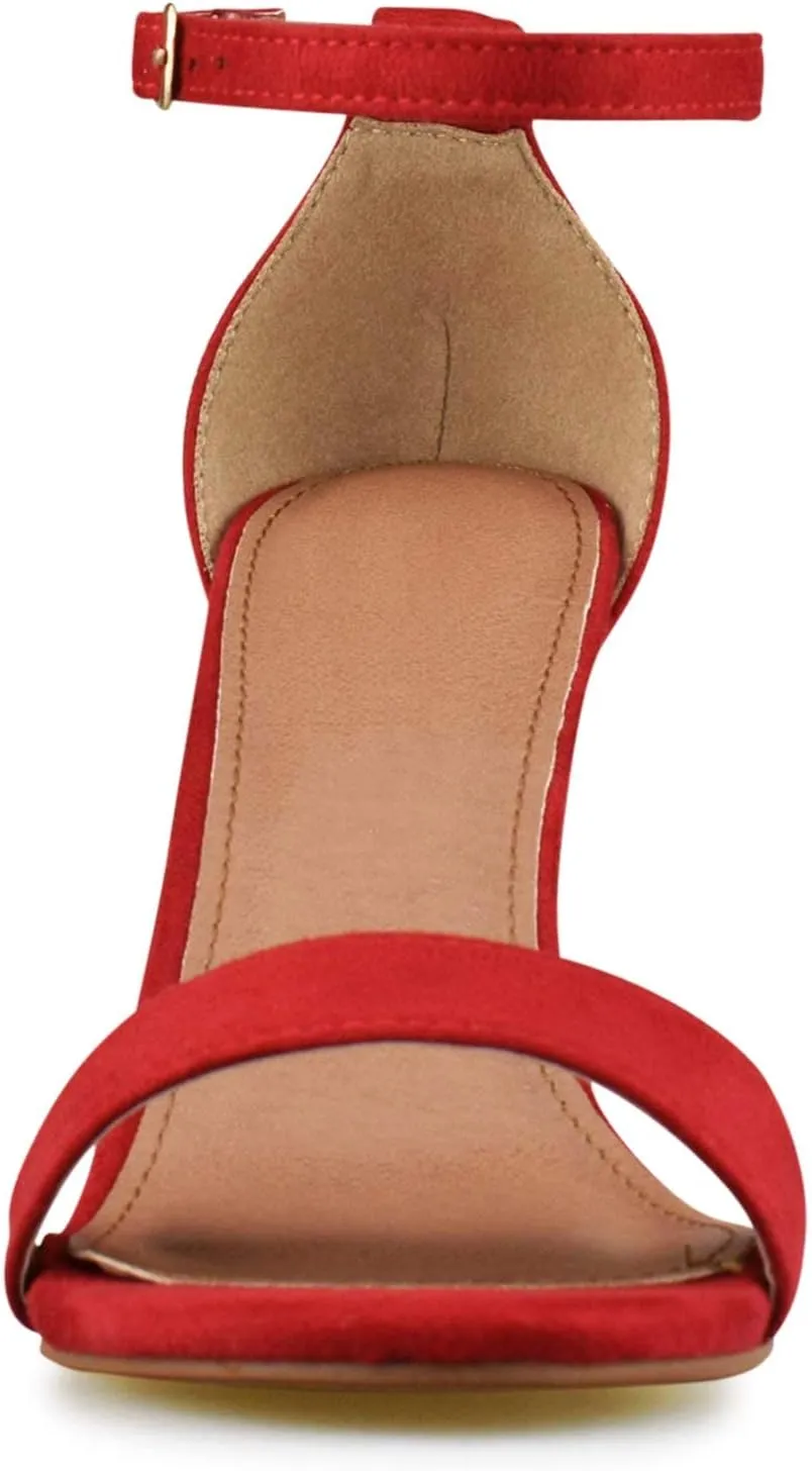 Wild Diva Women's High Chunky Block Heel Pump Dress Heeled Sandals