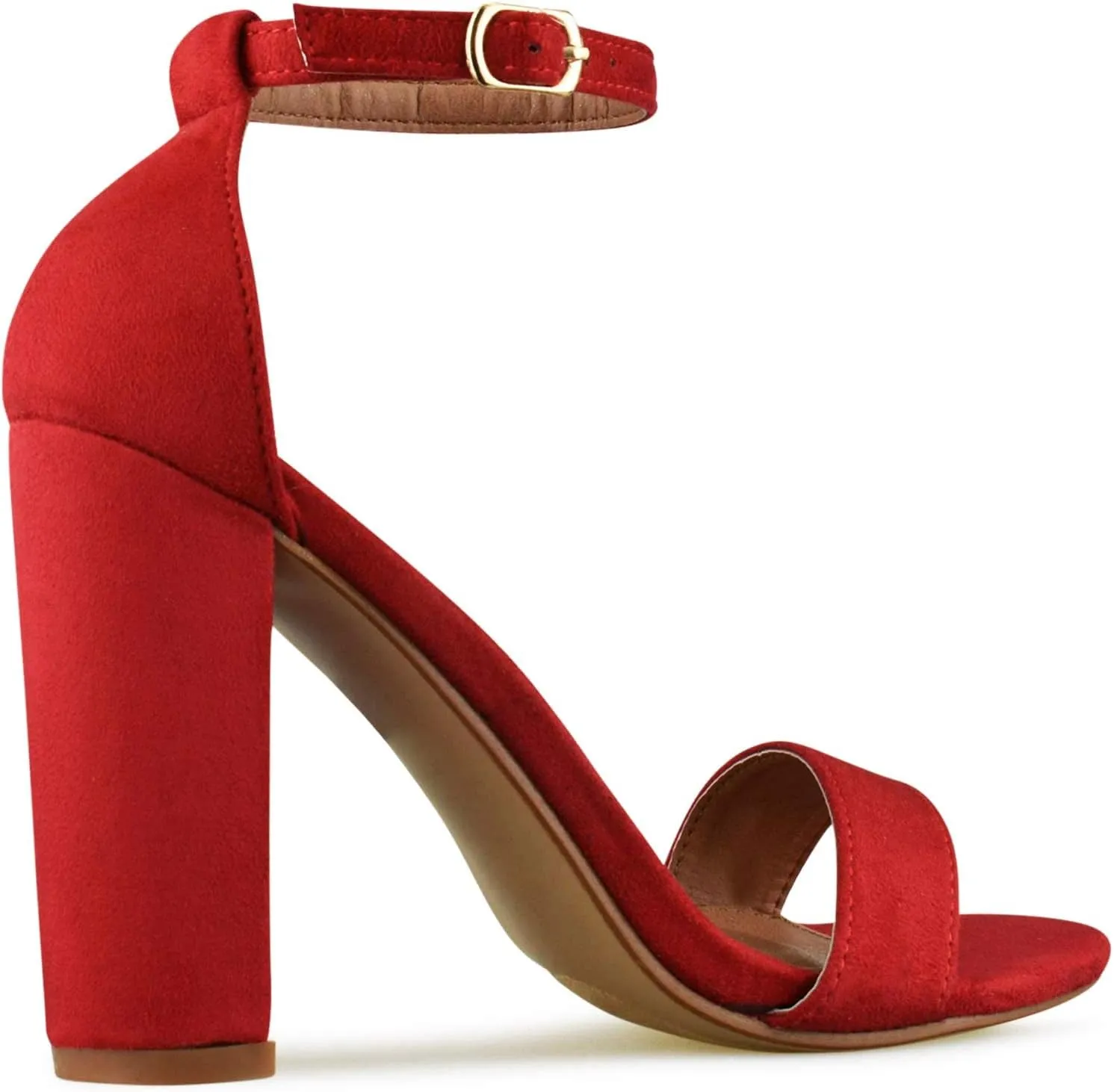Wild Diva Women's High Chunky Block Heel Pump Dress Heeled Sandals