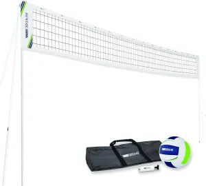 Wild Sports Easy Setup Volleyball-Cane Pole - Complete and Durable Volleyball Set with 30 Ft Net, Volleyball, and Pump