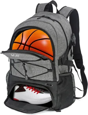 WOLT Basketball Backpack Large Sports Bag with Separate Ball Holder & Shoes Compartment, Best for Basketball, Soccer,Gym