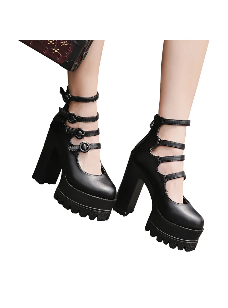 Woman Thick Heel Platform Female Single Shoes