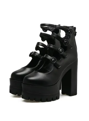 Woman Thick Heel Platform Female Single Shoes