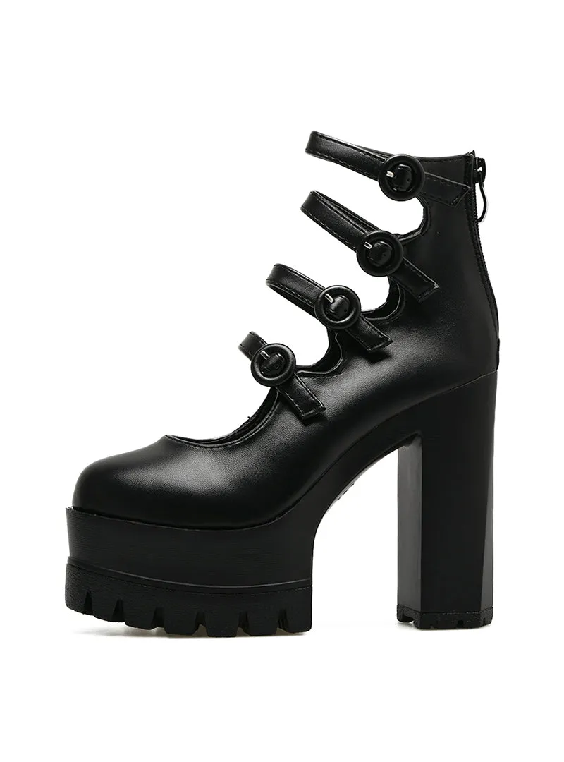 Woman Thick Heel Platform Female Single Shoes