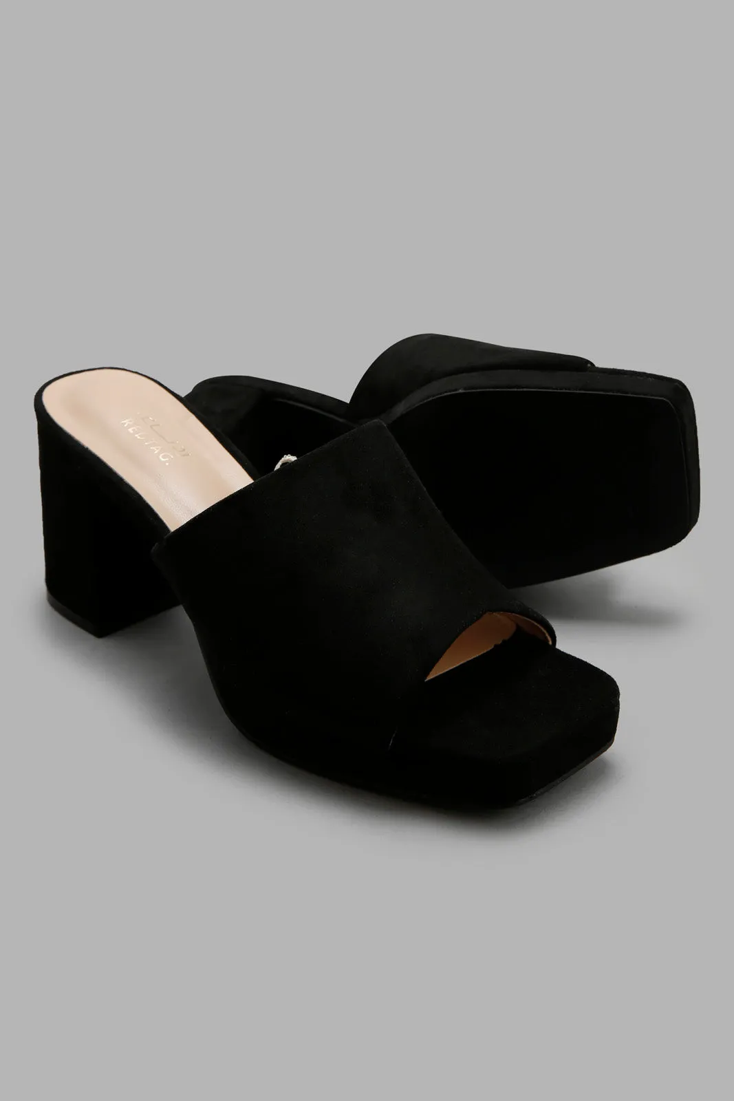 Women Black Platform Mule
