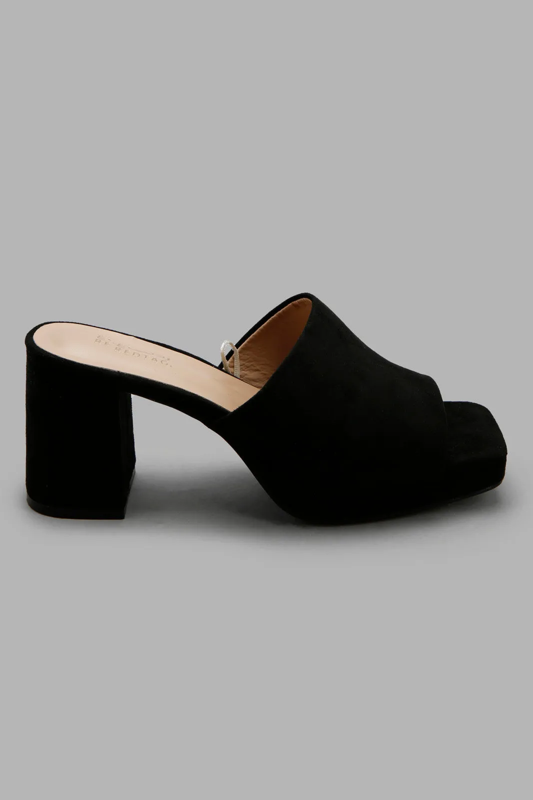 Women Black Platform Mule