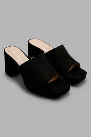 Women Black Platform Mule